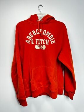 Abercrombie & Fitch Red Logo Hoodie Large
